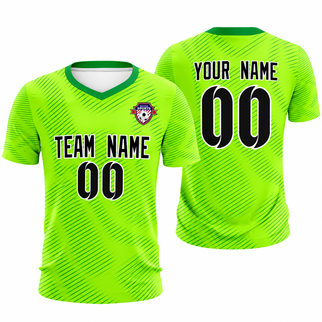Custom Neon Green Kelly Green Training Uniform For Men Soccer Sets Jersey