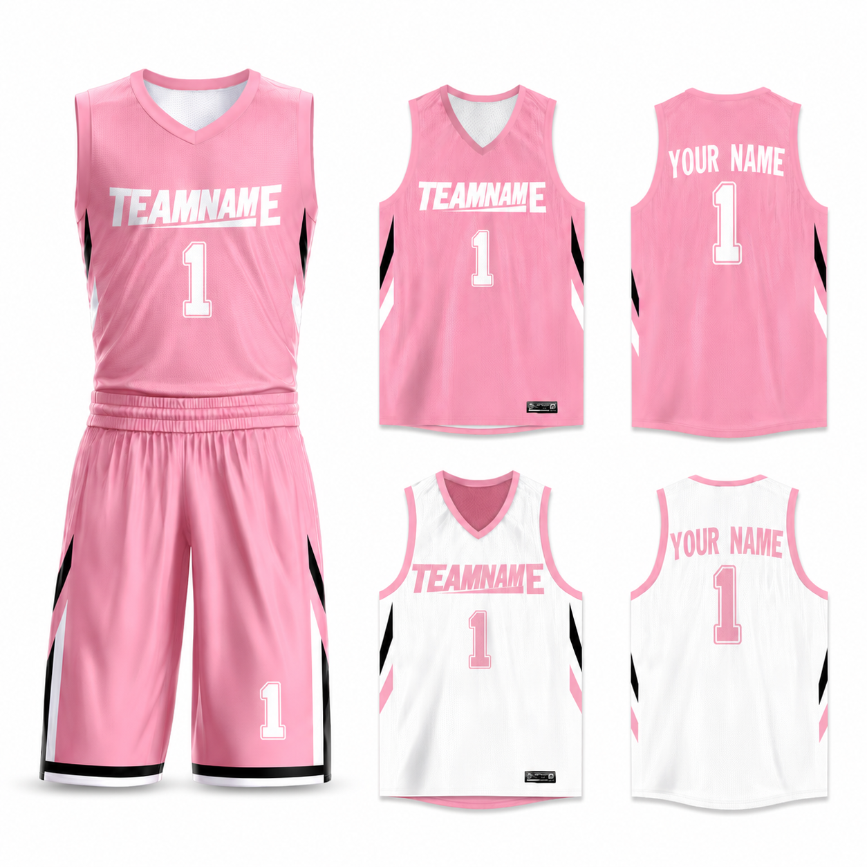 Custom Team Basketball Jersey Sportwear Reversible Sets Uniforms for Adults/Youth