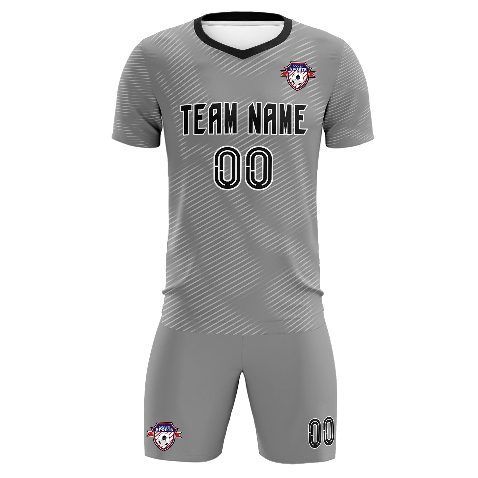 Custom Dark Gray White Training Uniform For Men Soccer Sets Jersey