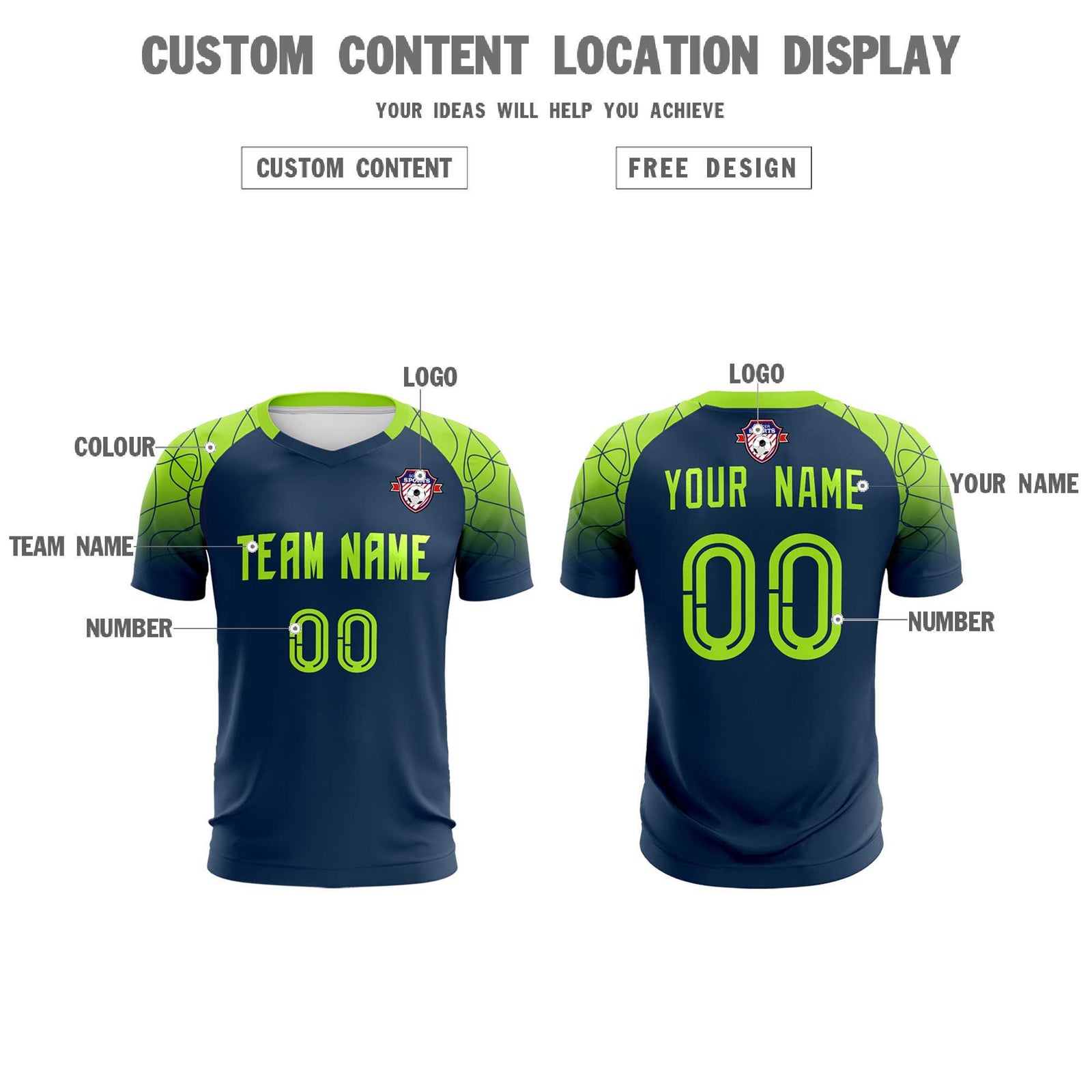 Custom Midnight Blue Classic Soccer Training Sets Jersey For Adults/Kids
