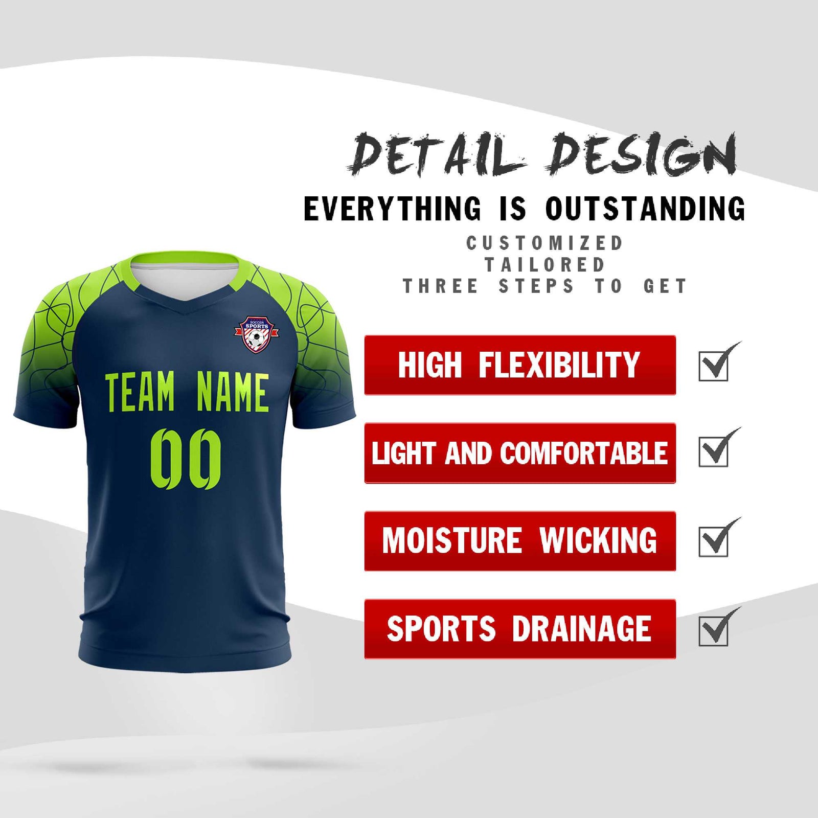 Custom Midnight Blue Classic Soccer Training Sets Jersey For Adults/Kids