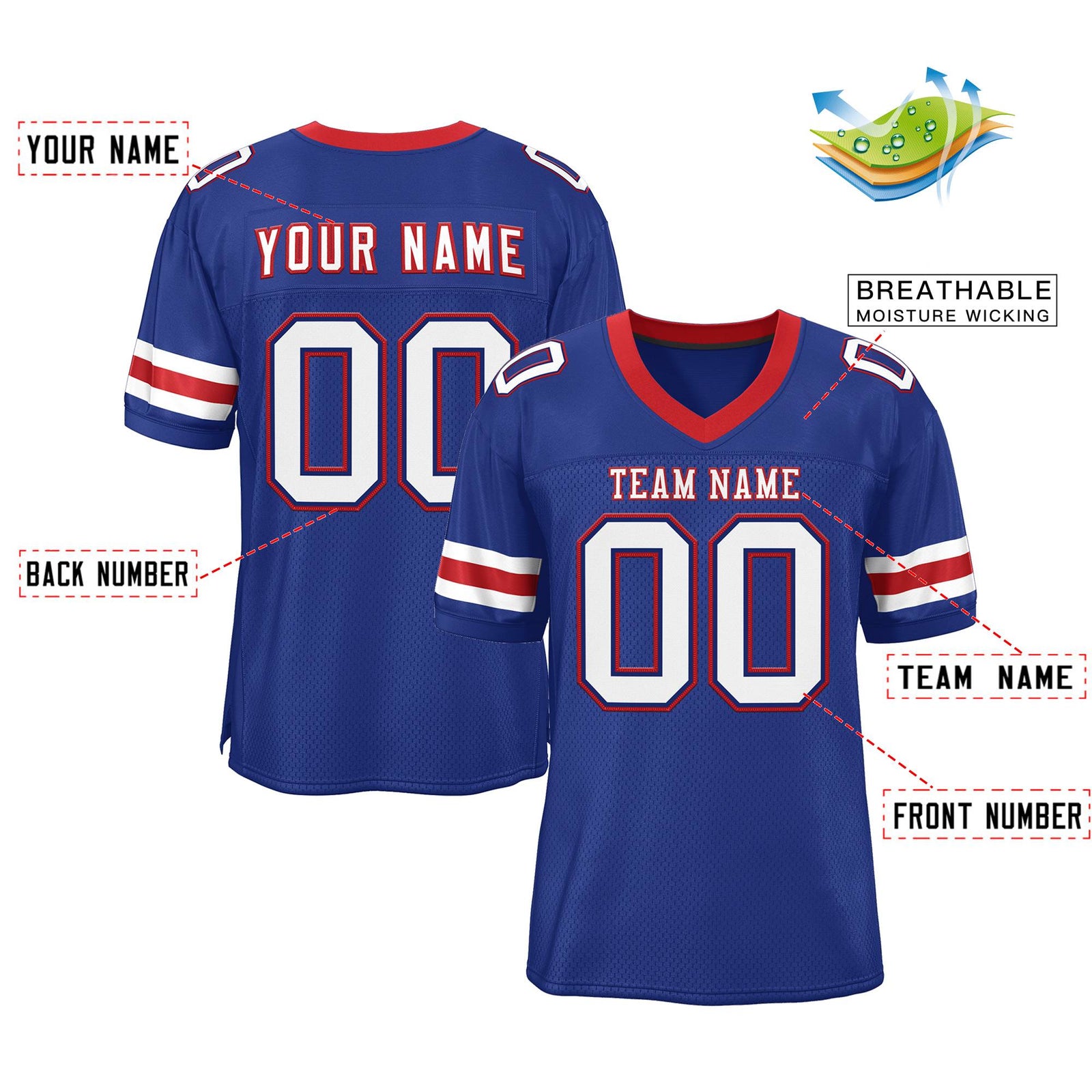 Custom Football Jersey Personalized Sports Uniform for Men Women Youth