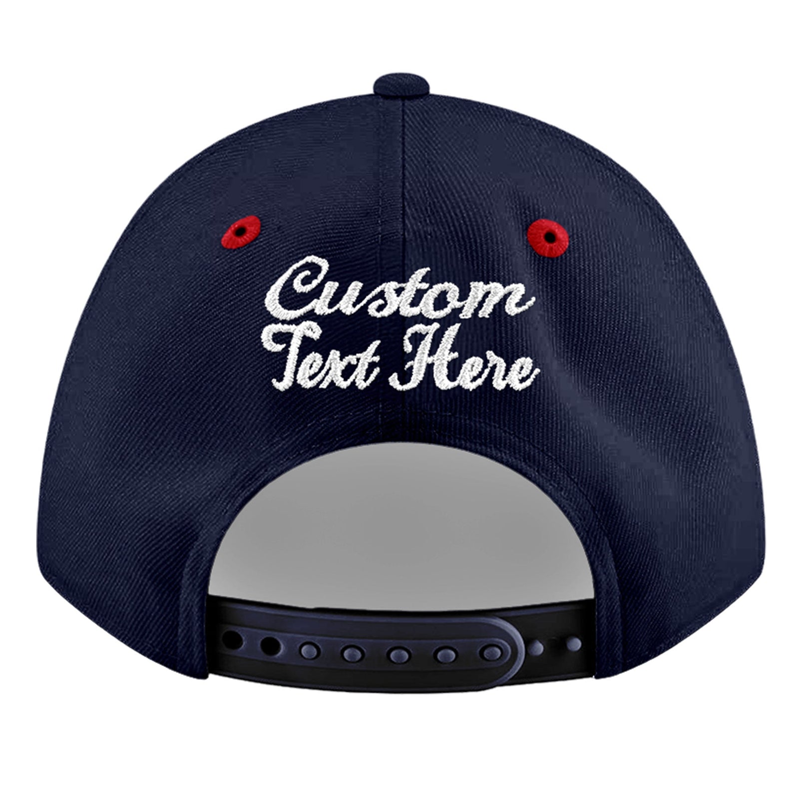 Custom Navy Red 3D Puff Embroidery Flat Embroidery Casual Sport Baseball Cap