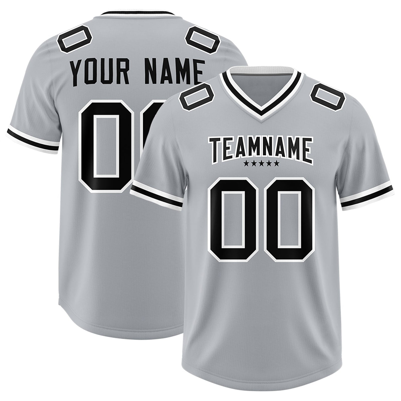 Custom Silver Classic Style American Football Jerseys