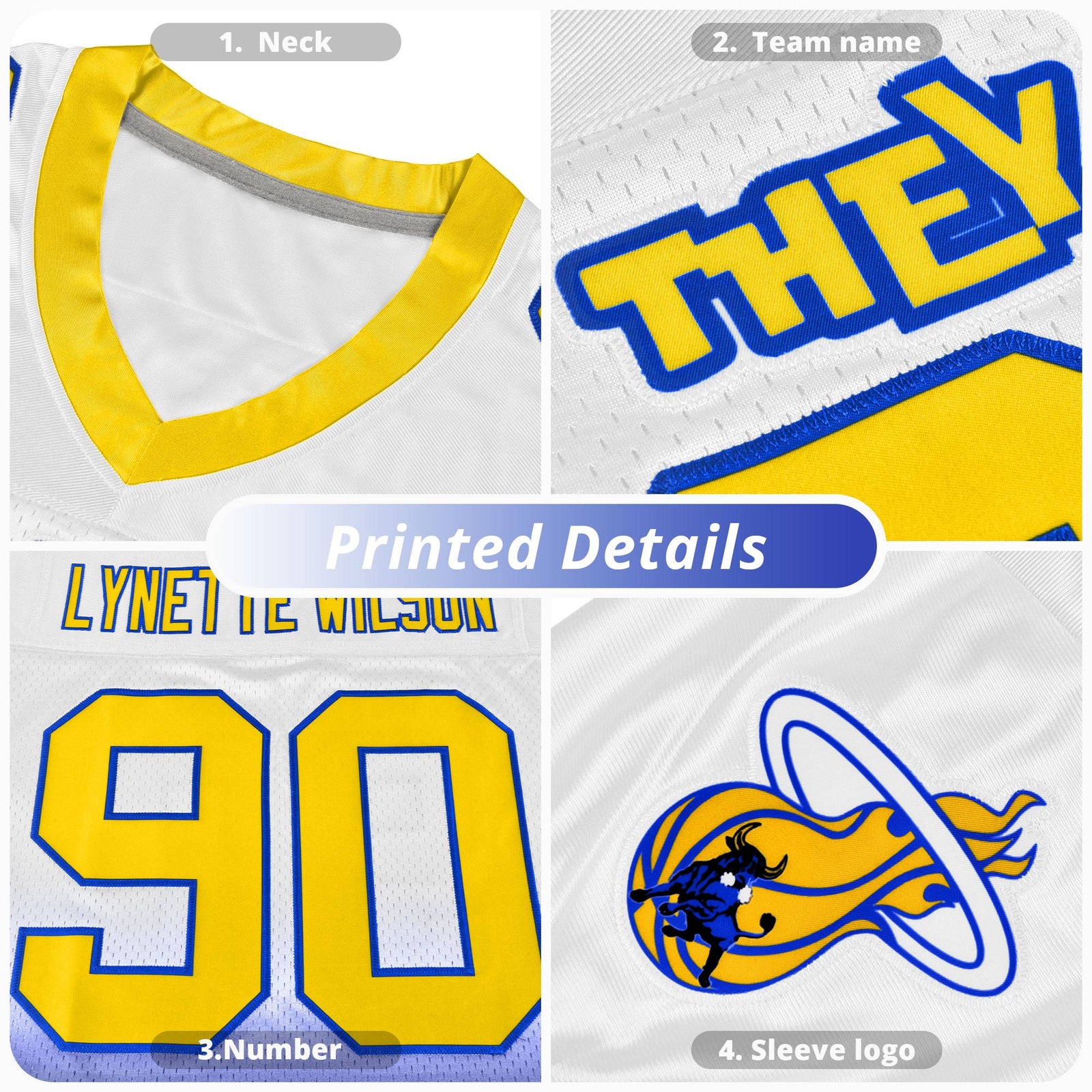Custom White Classic Style American Football Jerseys
