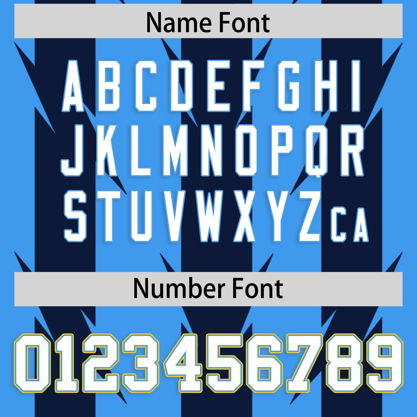 Custom Powder Blue Navy Personalized Razr Stripe Graffiti Pattern Flag Football Jersey