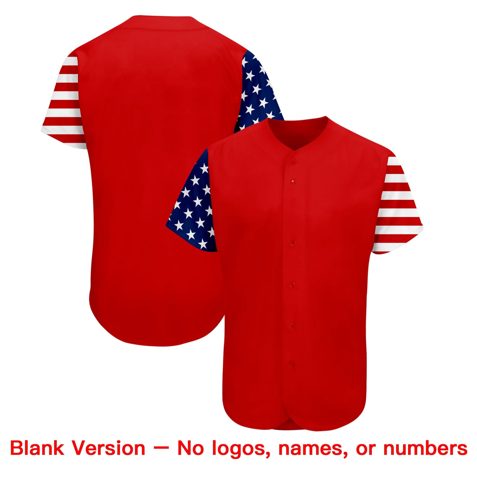 Custom Red White-Navy American Flag Authentic Baseball Jersey