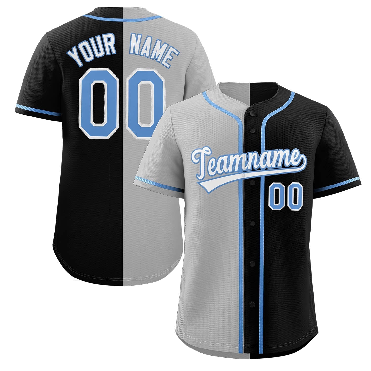 Custom Button Down Baseball Jersey Split Personalized Stitched Shirts for Adults/Youth