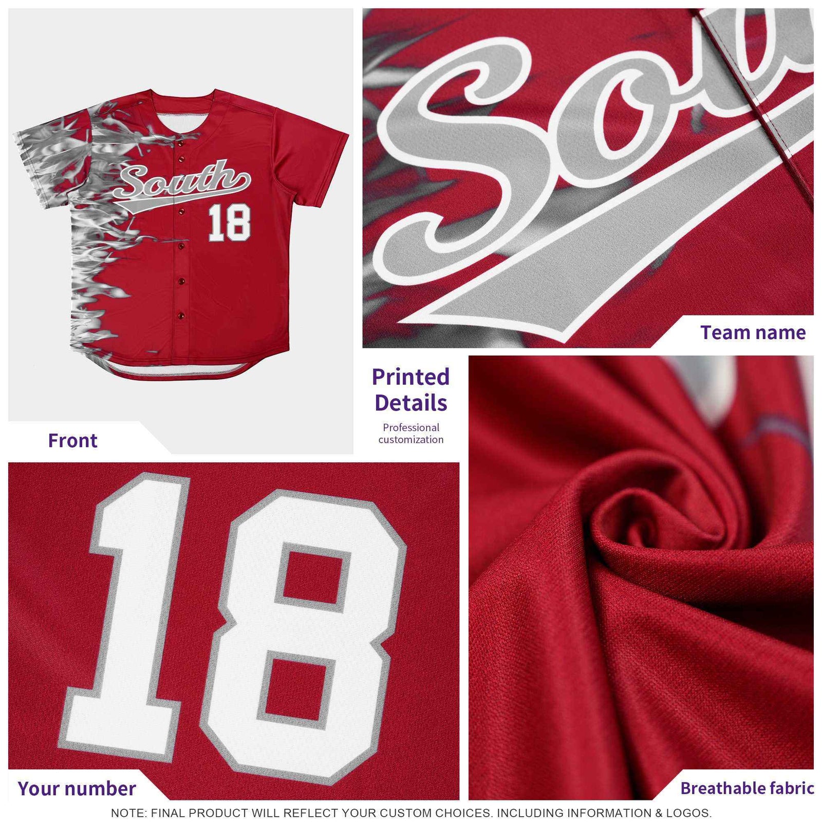 Custom Black Personalized 3D Flame Design Authentic Baseball Jersey