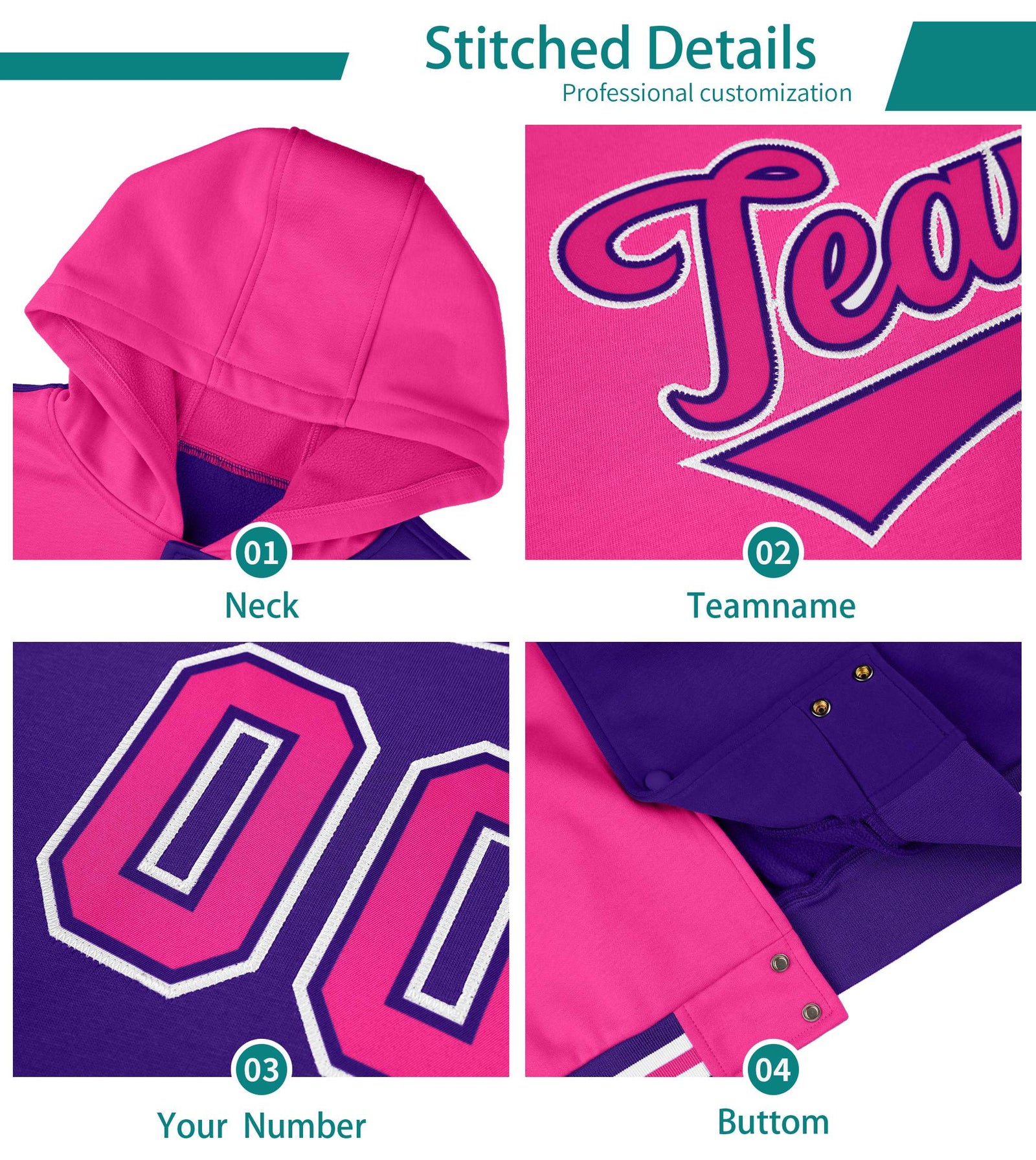 Custom Red Black Color Block Varsity Full-Zip Letterman Wave Jacket Hoodie