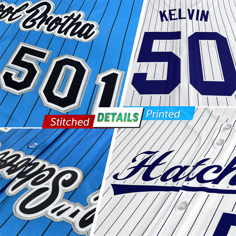 Custom Mens Personalized Pinstripe Baseball Jersey Team Sport Uniforms