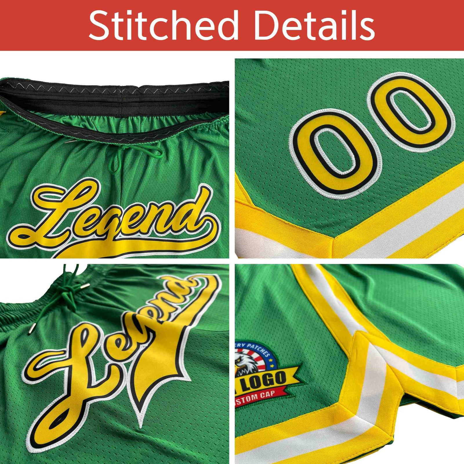 Custom Yellow Red White Camo Basketball Shorts