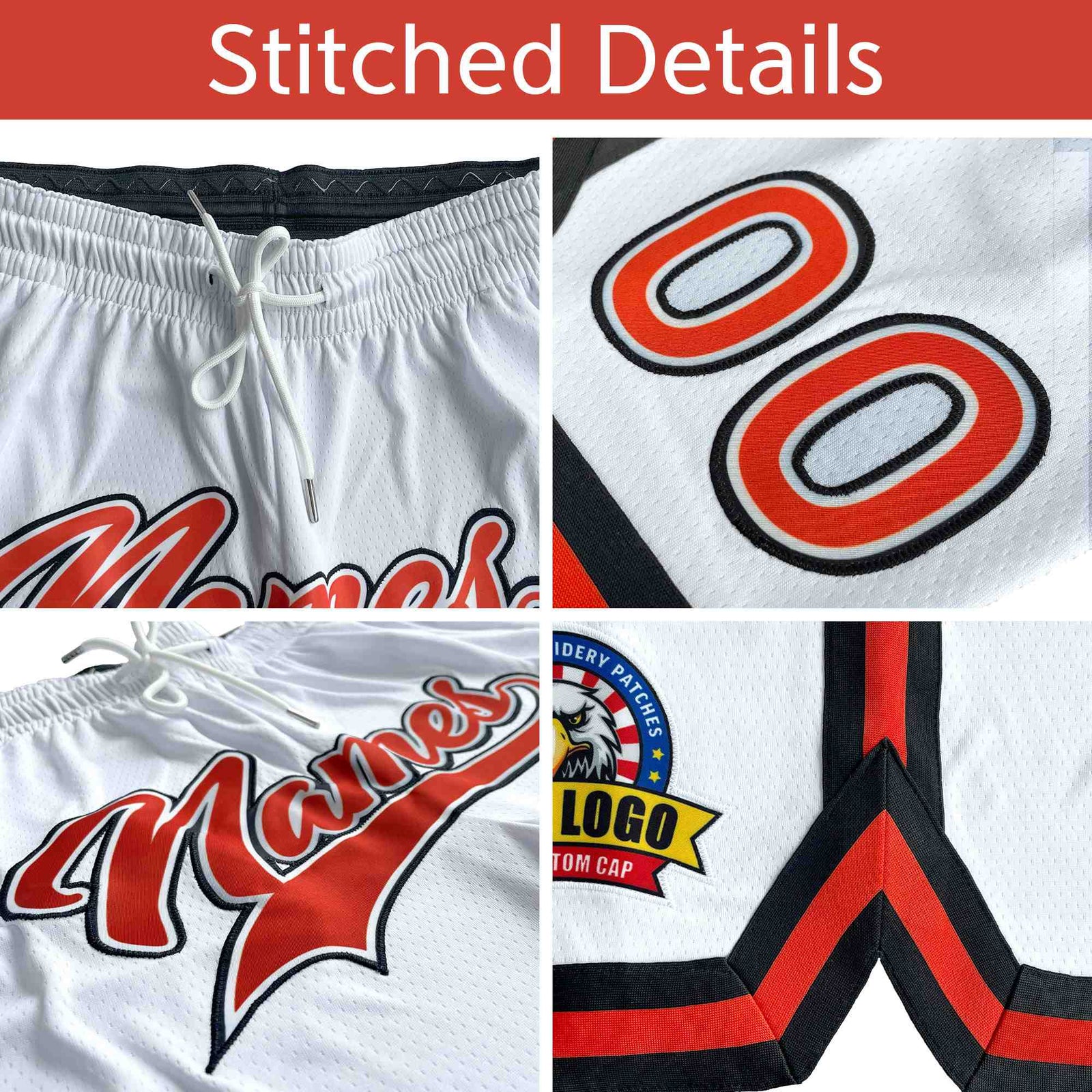 Custom Black Red-Cream Personalized Basketball Shorts