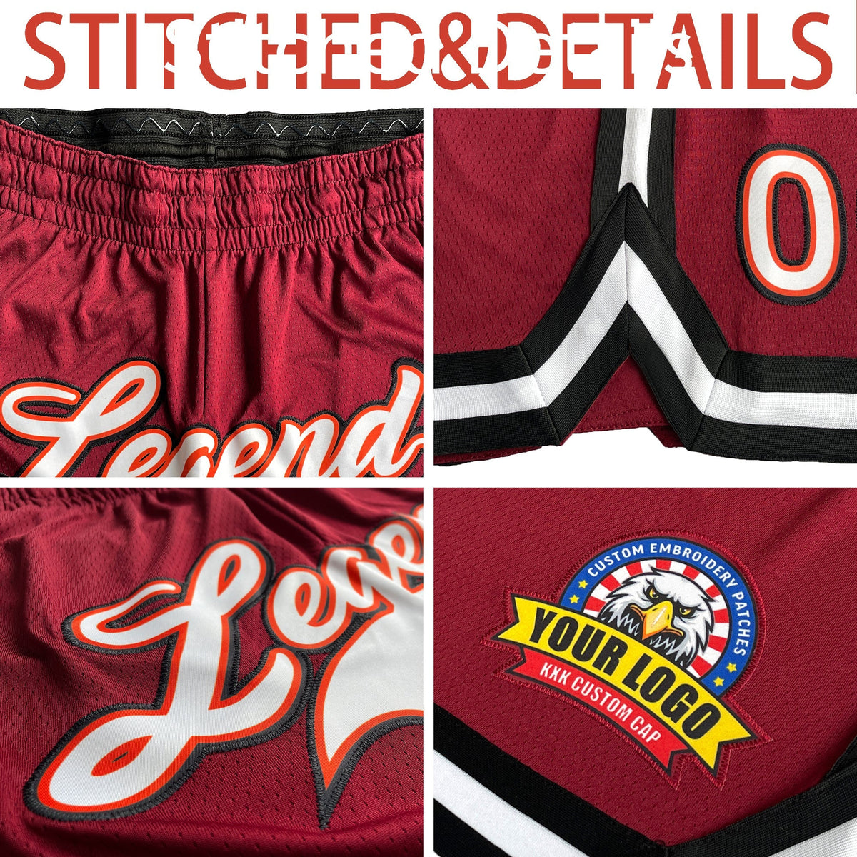Custom Black Red Basketball Shorts