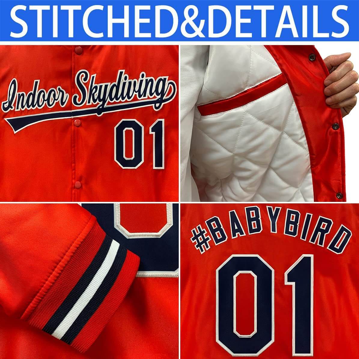 Custom Gray Royal-White Letterman Solider Classic Style Varsity Full-Snap Jacket