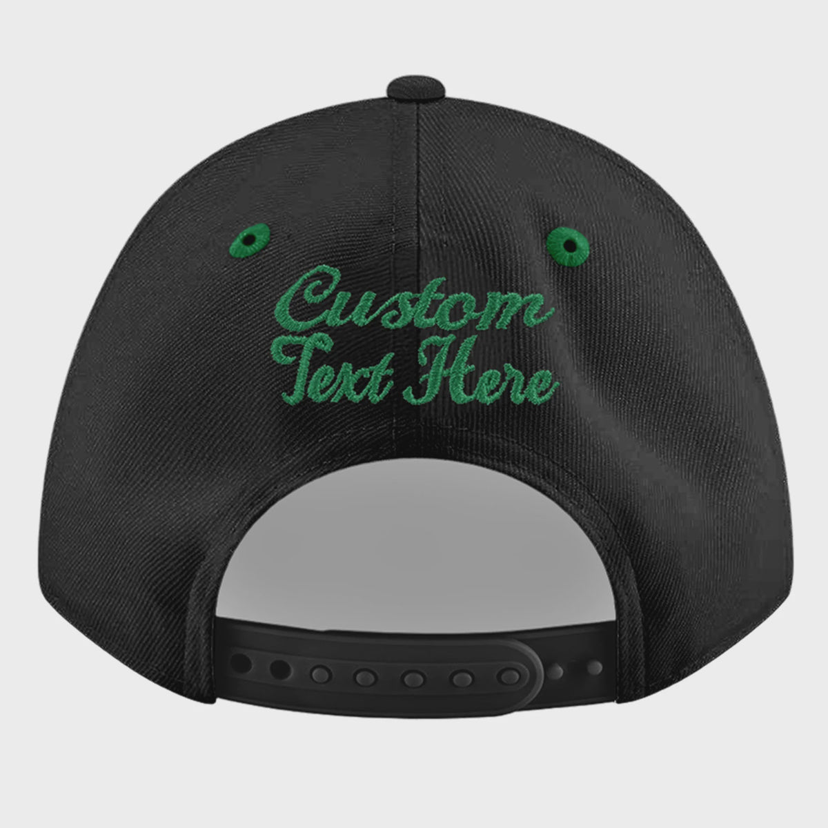 Custom Black Kelly Green 3D Puff Embroidery Flat Embroidery Casual Sport Baseball Cap