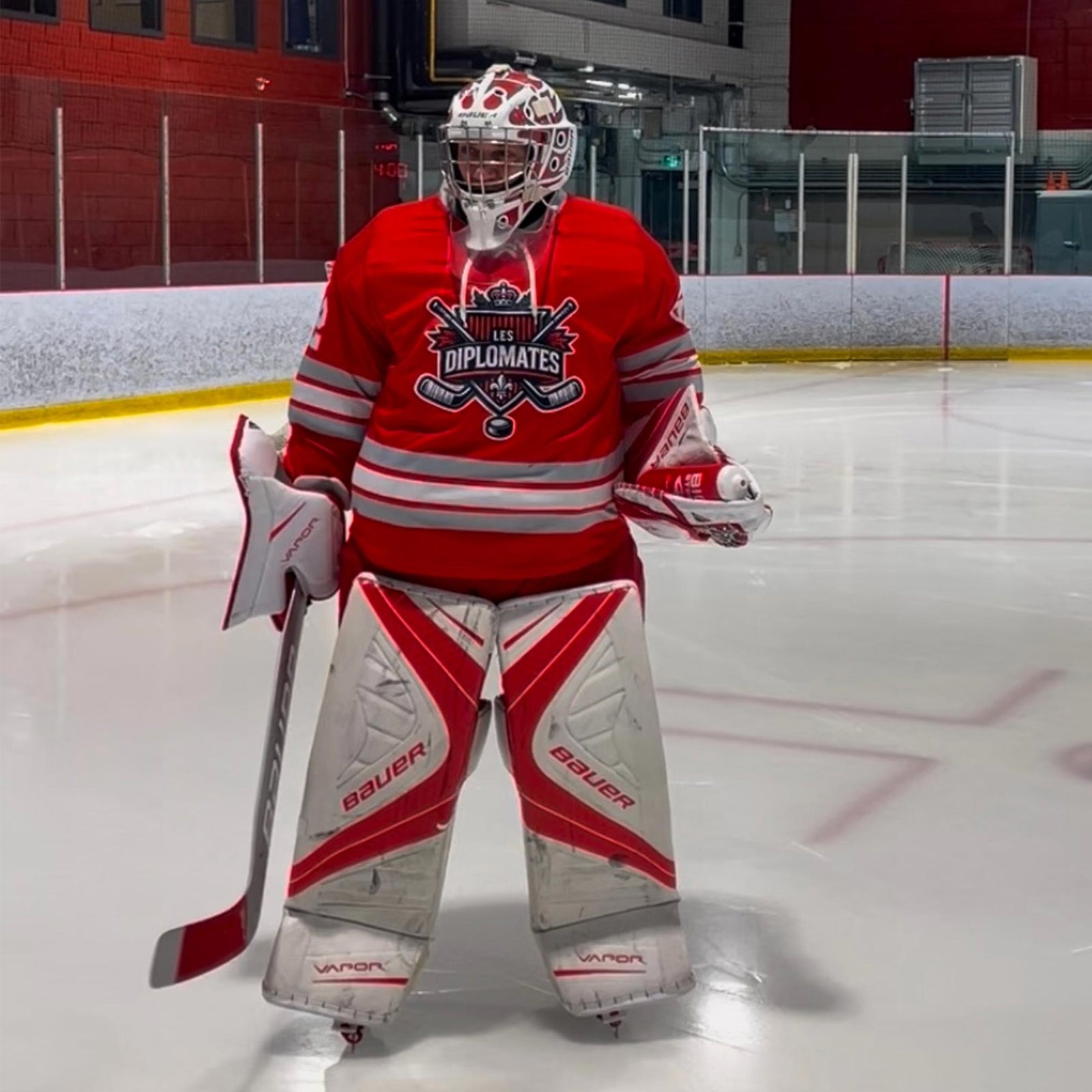 Custom Red White-Black Classic Style Hockey Jersey