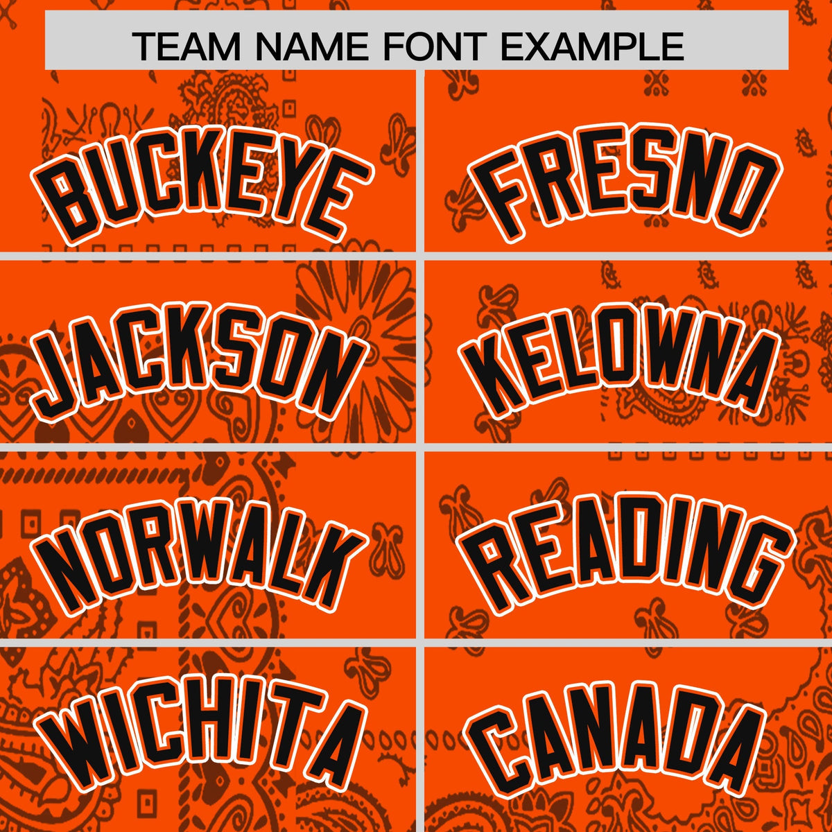 Custom Orange Black White Cashew Flower Graffiti Pattern V-Neck Hockey Jersey