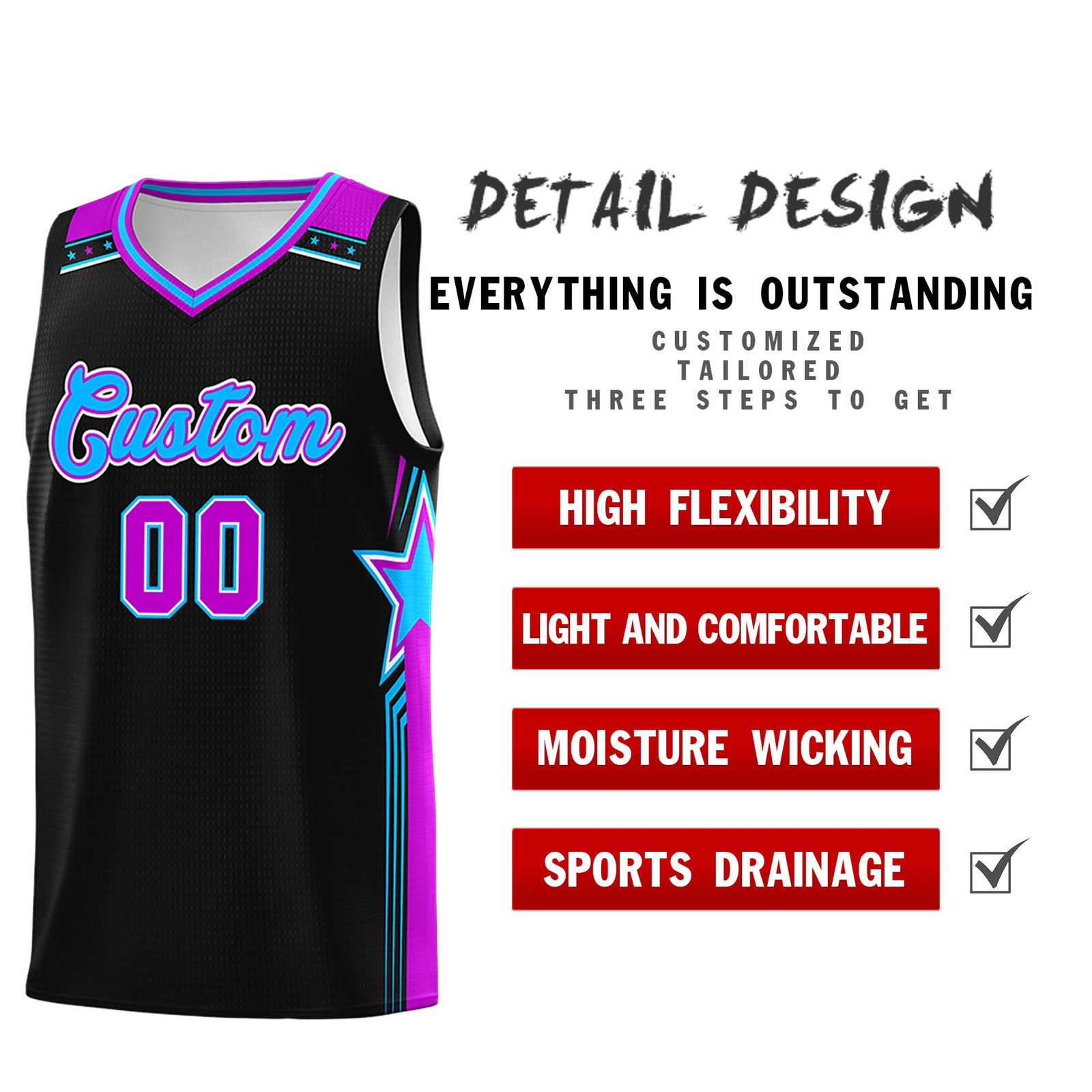 Custom Black White Double Side Sets Men Basketball Jersey