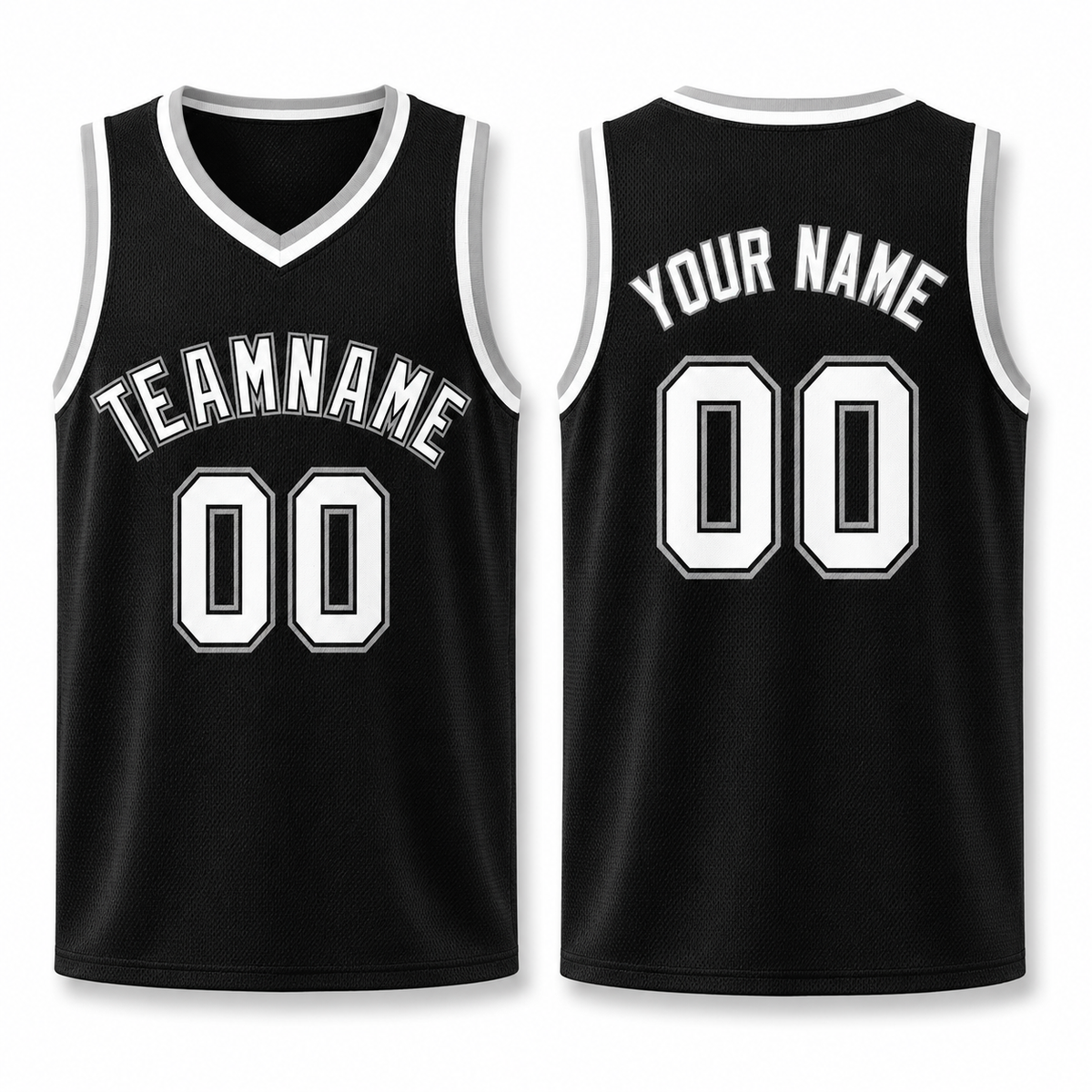 Custom Black White-Black Classic Tops Basketball Jersey