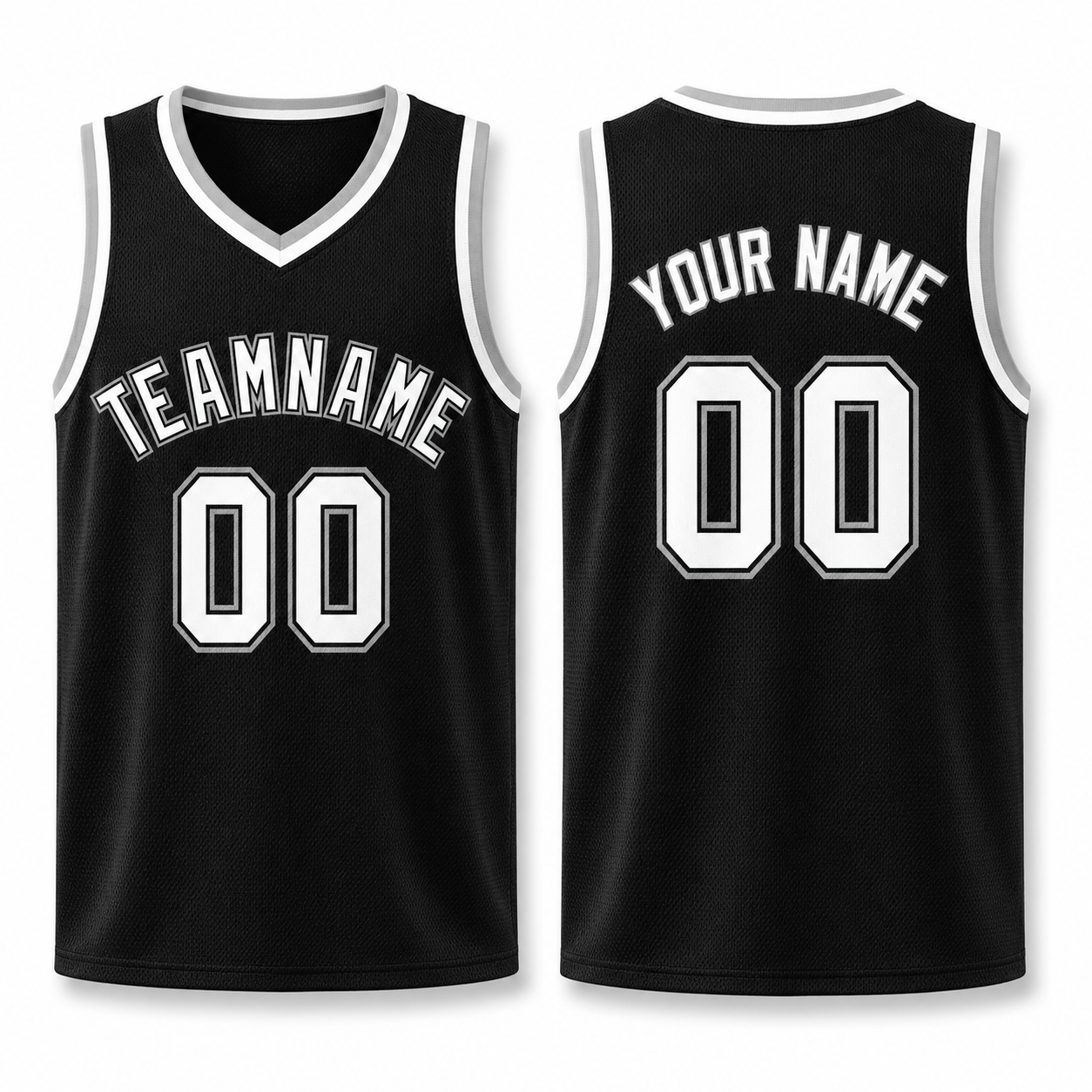 Custom Black White-Black Classic Tops Basketball Jersey