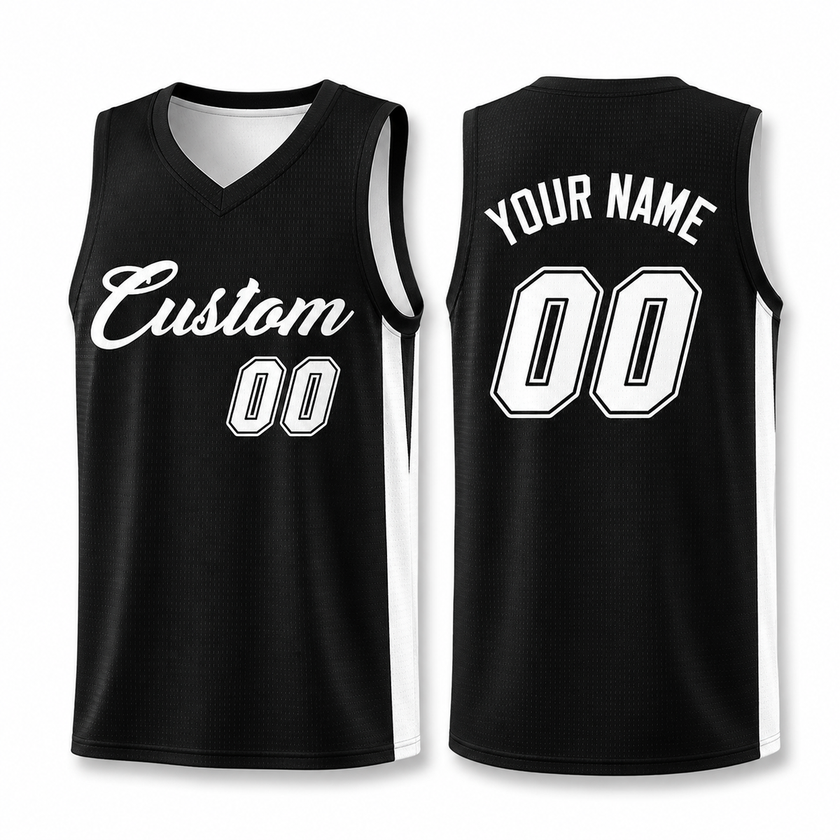 Custom Black White Classic Tops Basketball Jersey