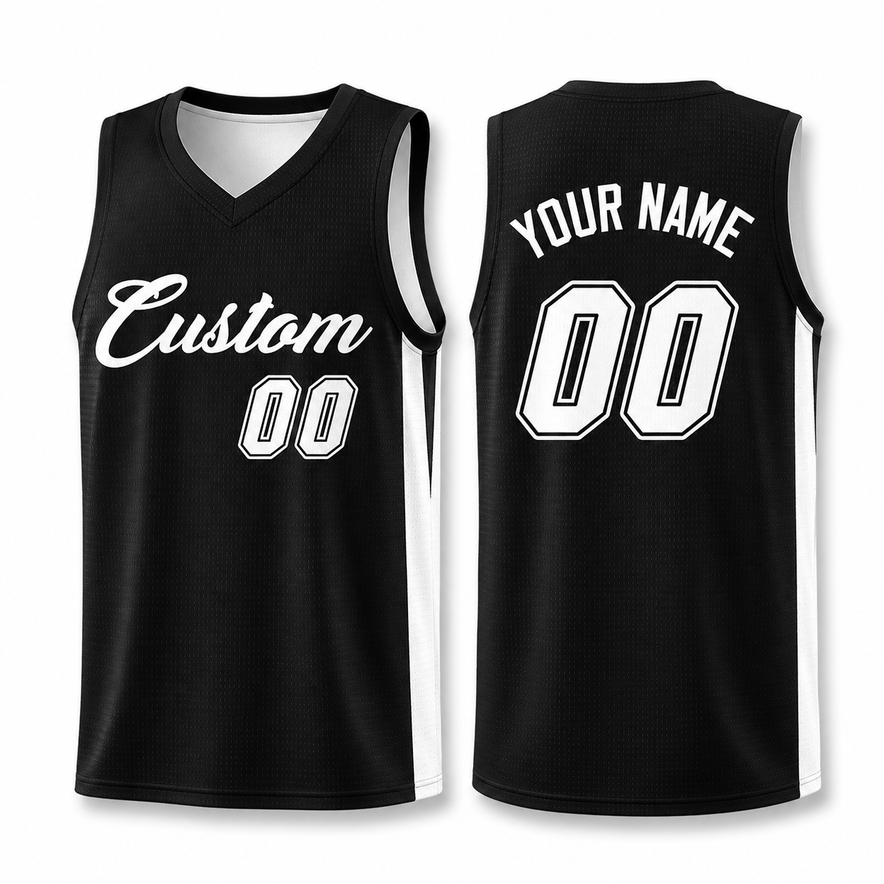 Custom Black White Classic Tops Basketball Jersey
