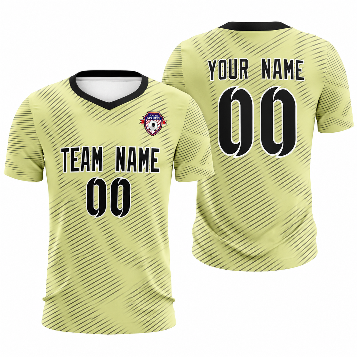 Custom Cream Black Training Uniform For Men Soccer Sets Jersey