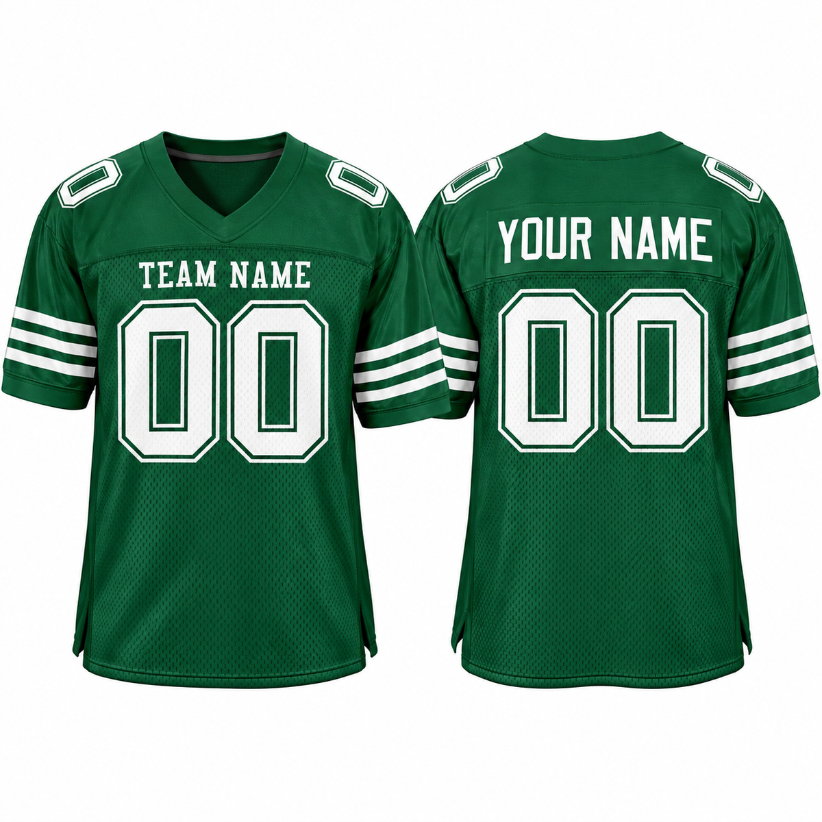 Custom Green White Classic Style Mesh Athletic Football Jersey