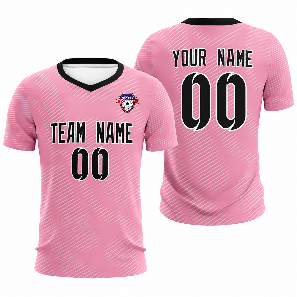 Custom Light Pink White Training Uniform For Men Soccer Sets Jersey