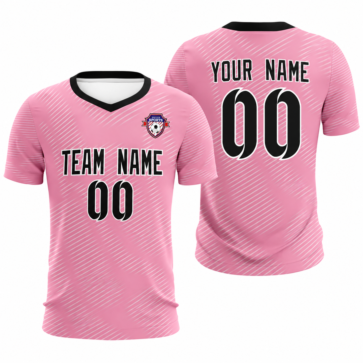 Custom Light Pink White Training Uniform For Men Soccer Sets Jersey