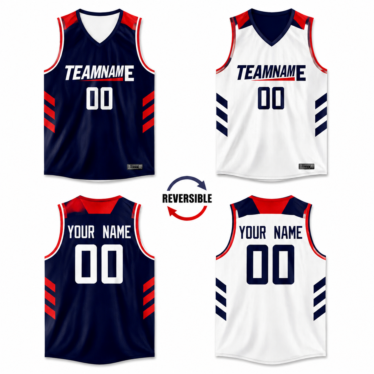 Custom Navy White Double Side Tops Basketball Jersey