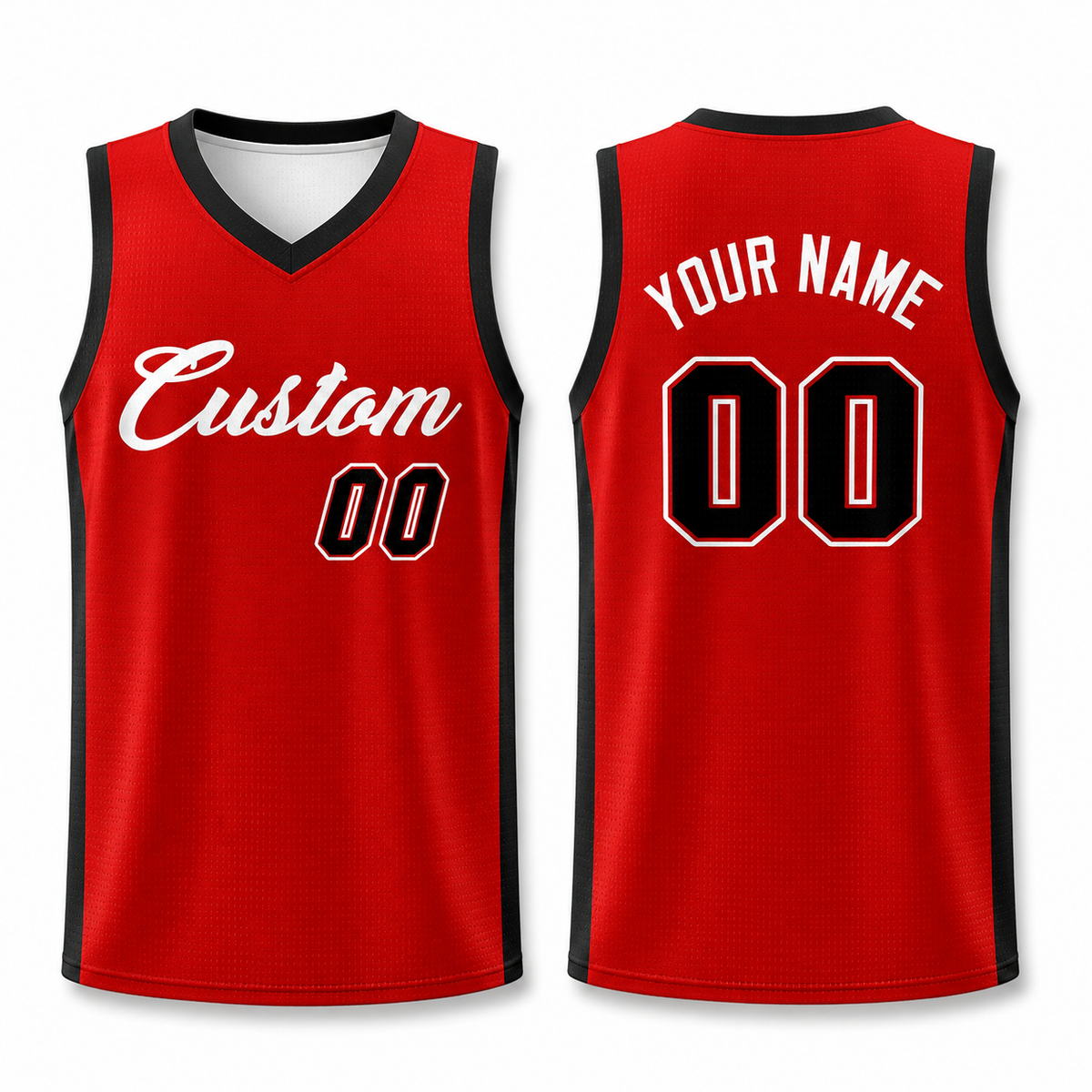 Custom Red Black Classic Tops Basketball Jersey