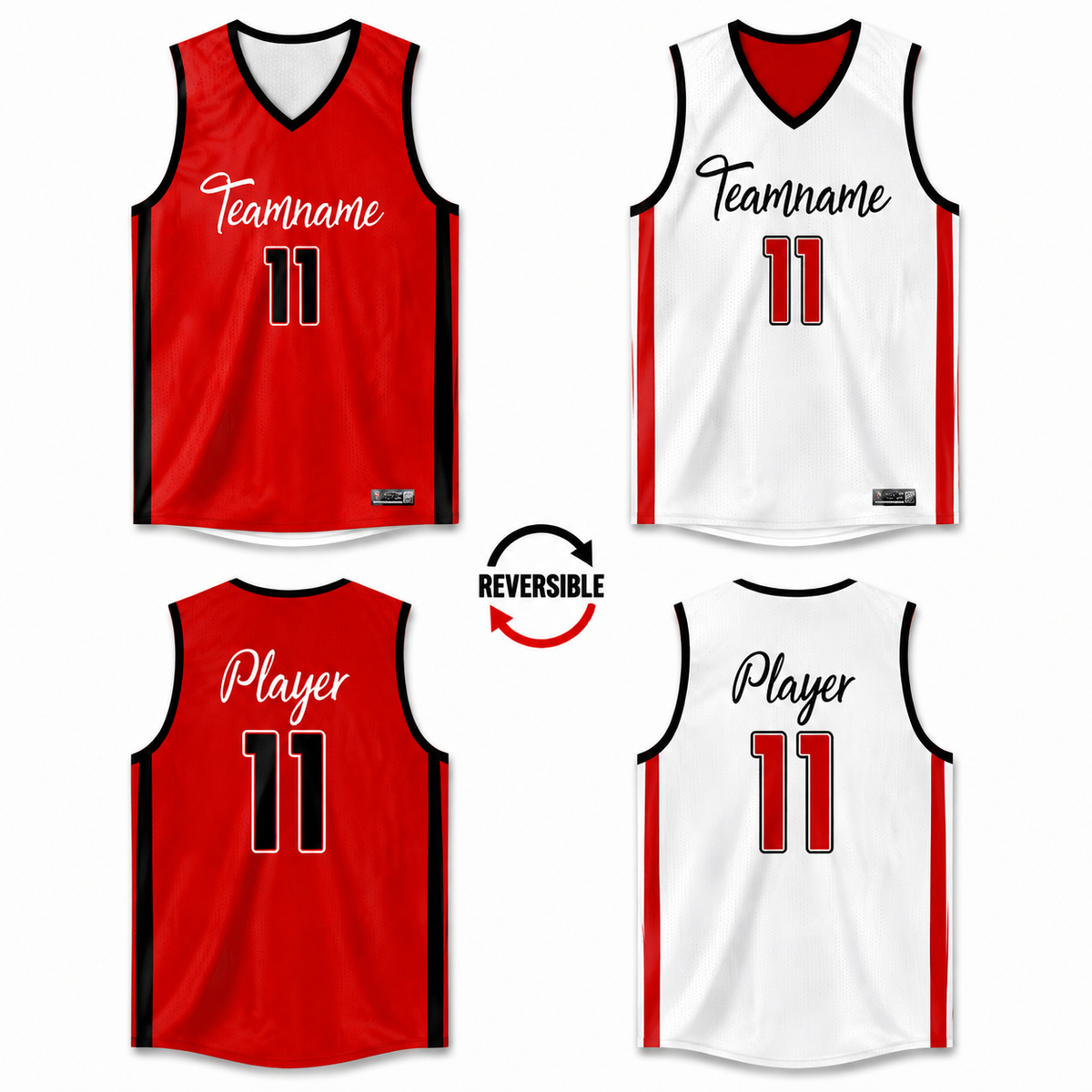 Custom Reversible Mesh Basketball Jersey Personalized Double Side Tops