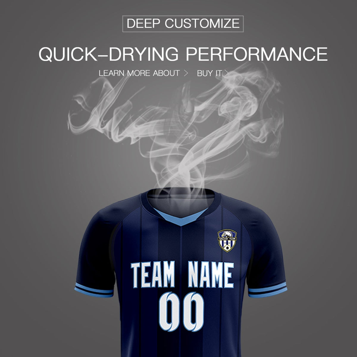 Custom Navy Classic Striped Personalized Soccer Tops/Sets Jersey