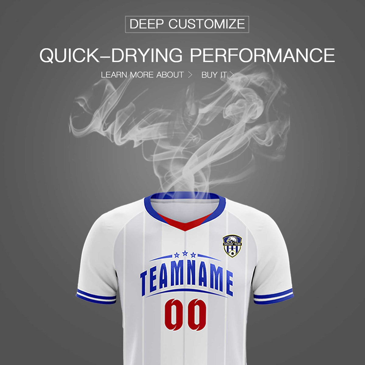 Custom White Classic Striped Personalized Soccer Tops/Sets Jersey