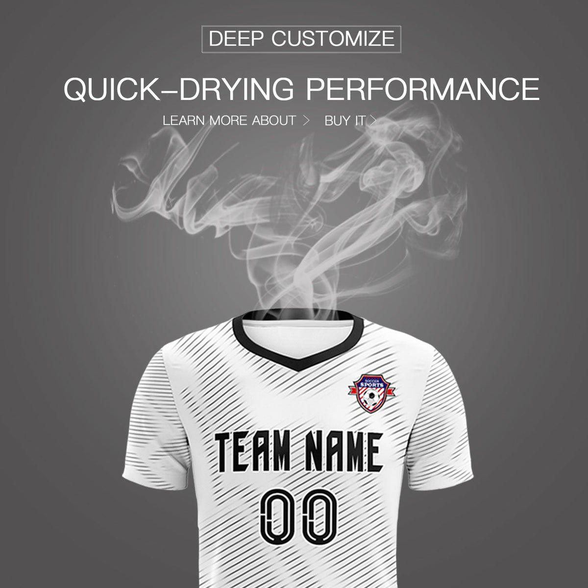 Custom White Black Training Uniform For Men Soccer Sets Jersey