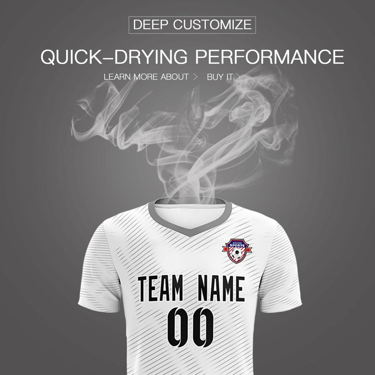 Custom White Gray Training Uniform For Men Soccer Sets Jersey