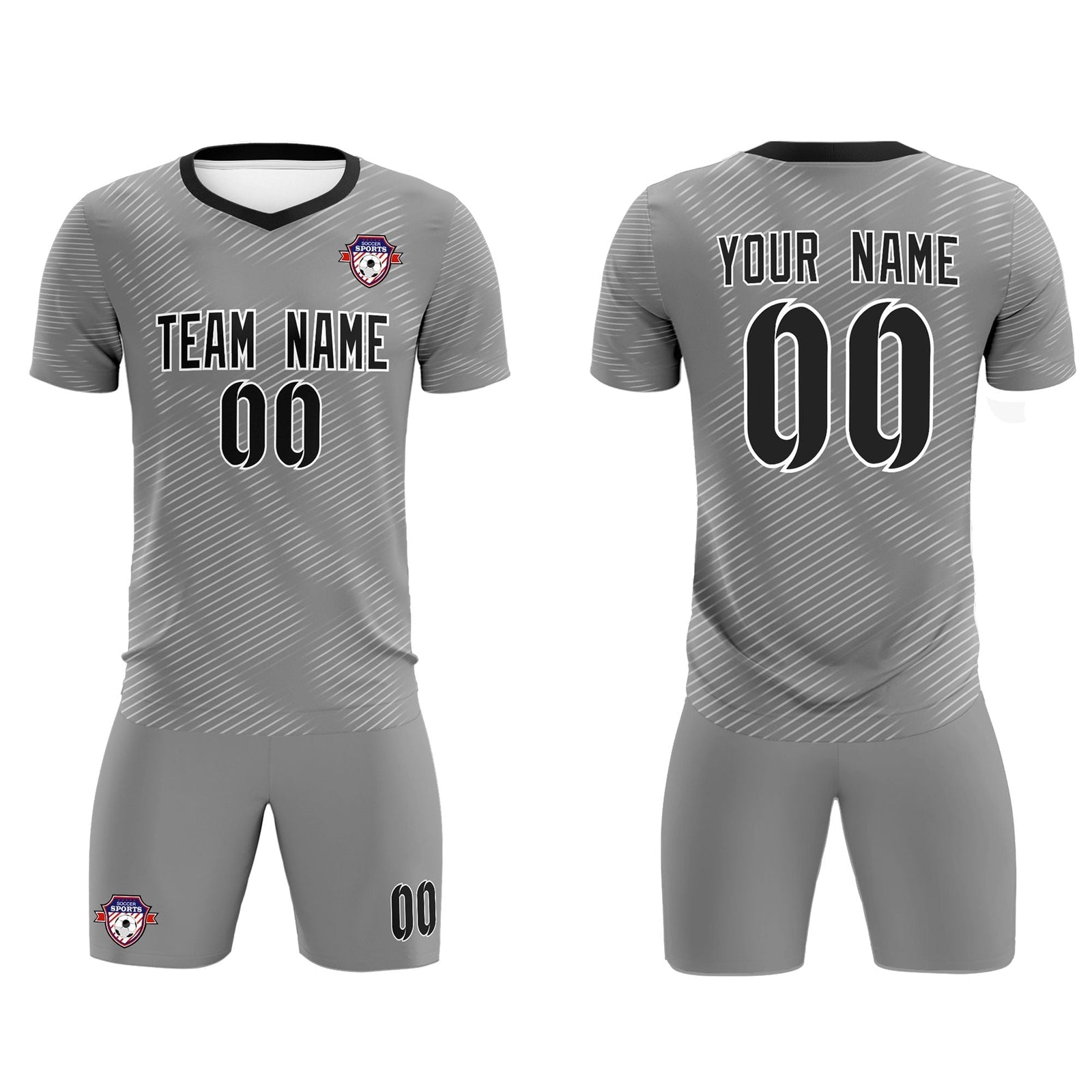 Custom Dark Gray White Training Uniform For Men Soccer Sets Jersey