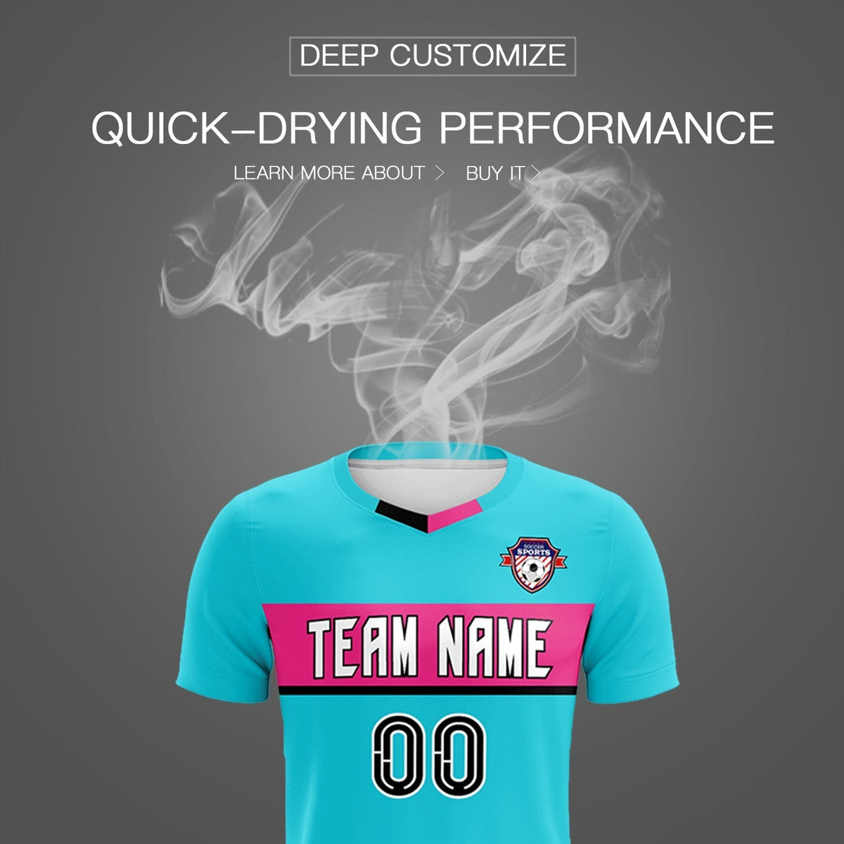 Custom Sky Blue Classic Sports Sets Soccer Shirt Jersey