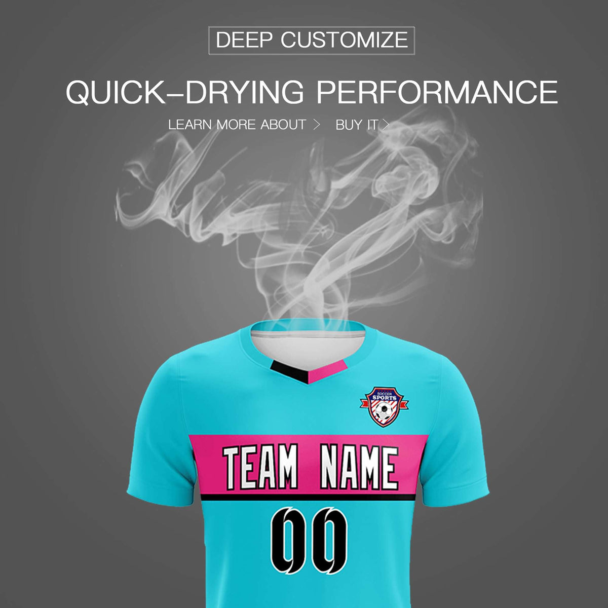 Custom Sky Blue Classic Sports Sets Soccer Shirt Jersey