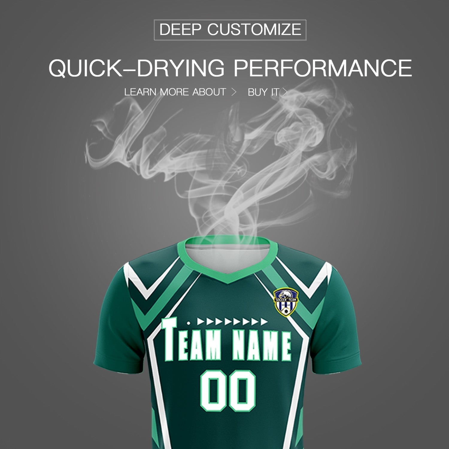 Custom Aqua Abstract Breathable Soccer Tops/Sets Jersey