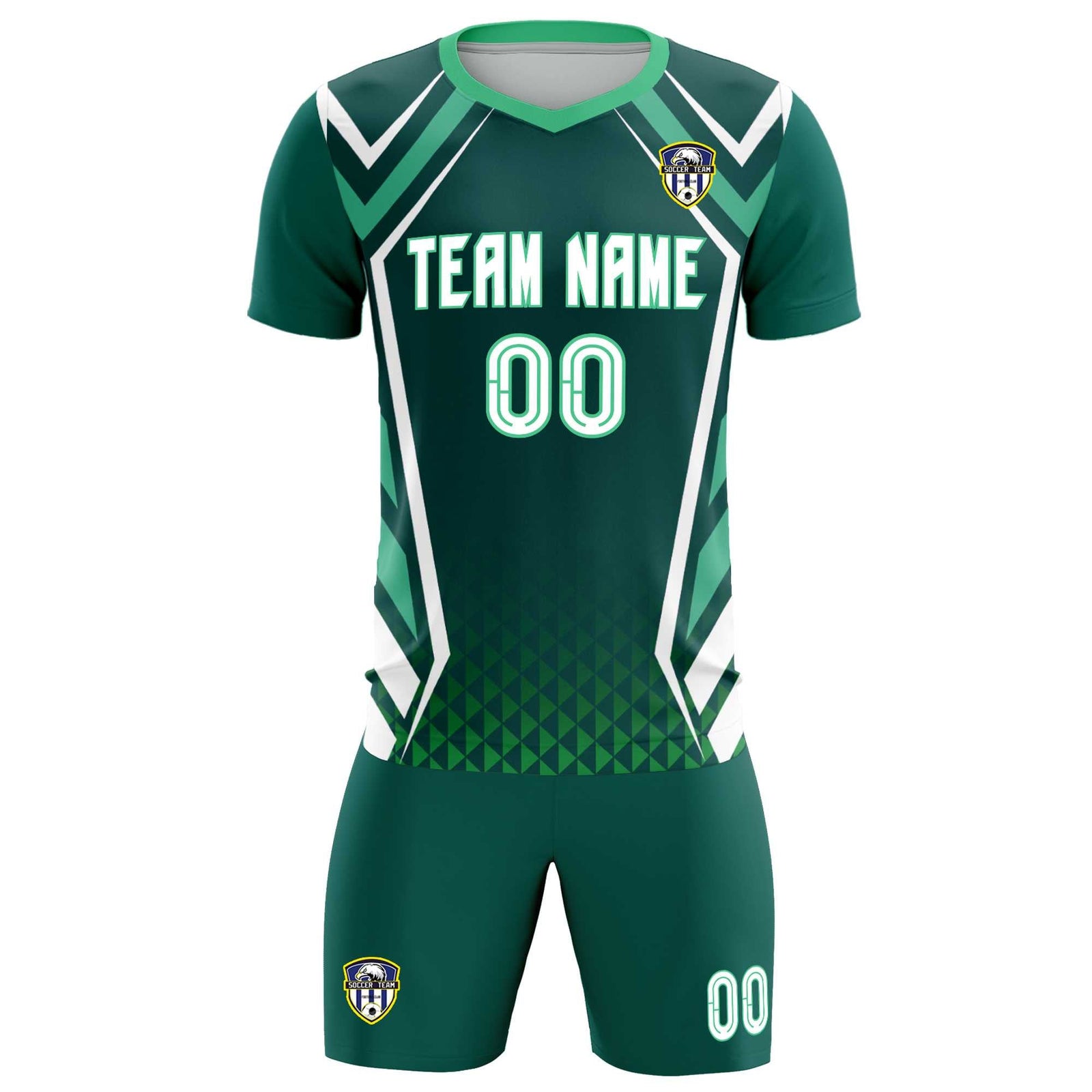 Custom Aqua Abstract Breathable Soccer Tops/Sets Jersey