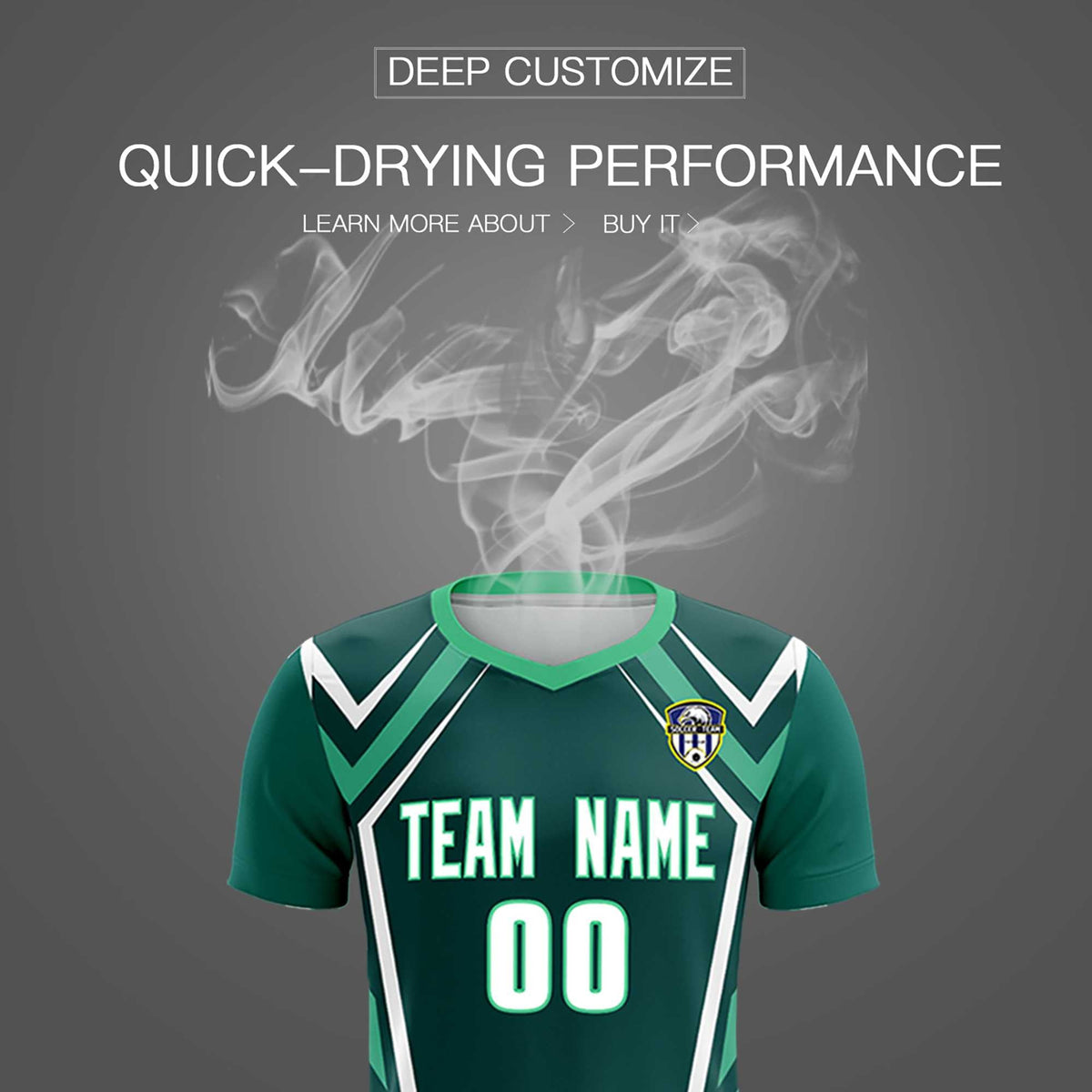 Custom Aqua Abstract Breathable Soccer Tops/Sets Jersey