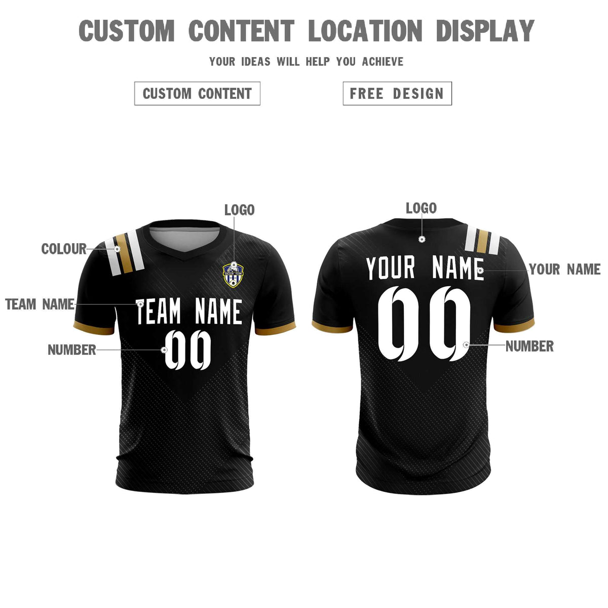 Custom Black Striped Sportswear Soccer Tops/Sets Jersey For Adults