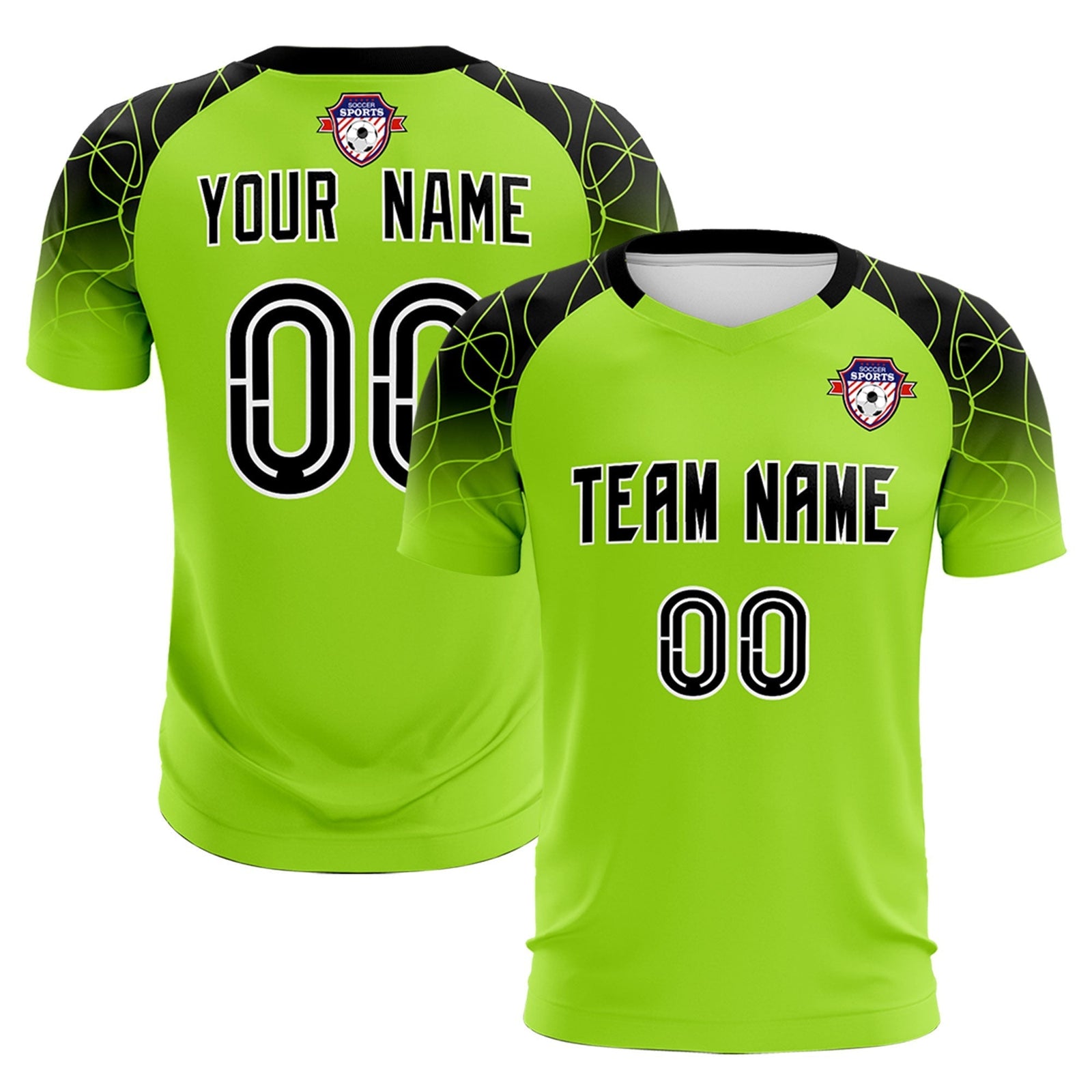Custom Neon Green Classic Soccer Training Sets Jersey For Adults/Kids