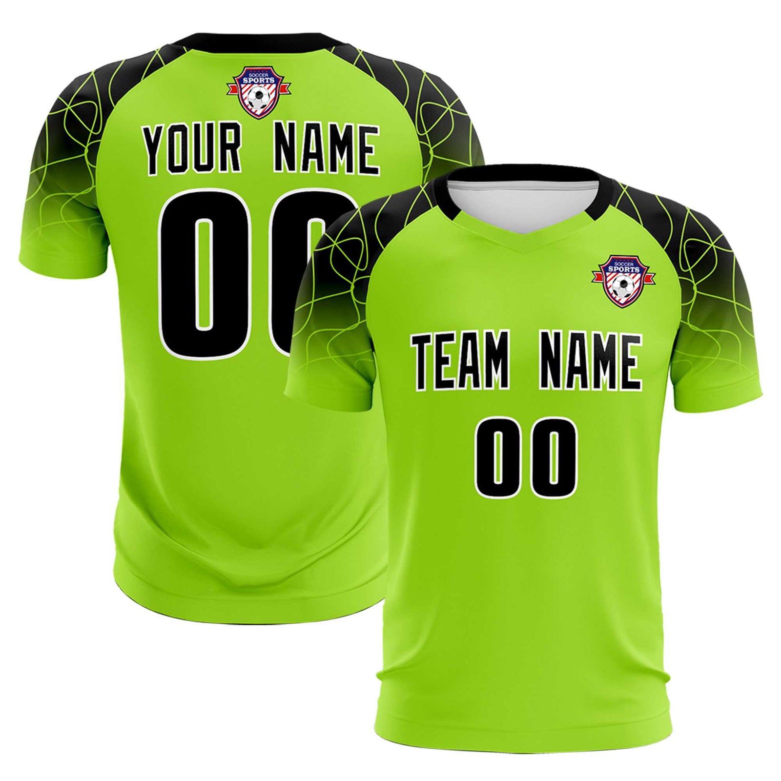 Custom Neon Green Classic Soccer Training Sets Jersey For Adults/Kids