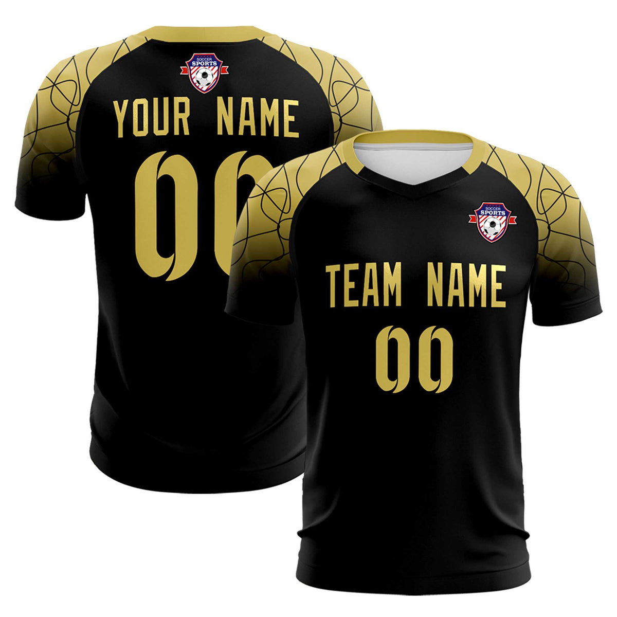 Custom Black Classic Soccer Training Sets Jersey For Adults/Kids