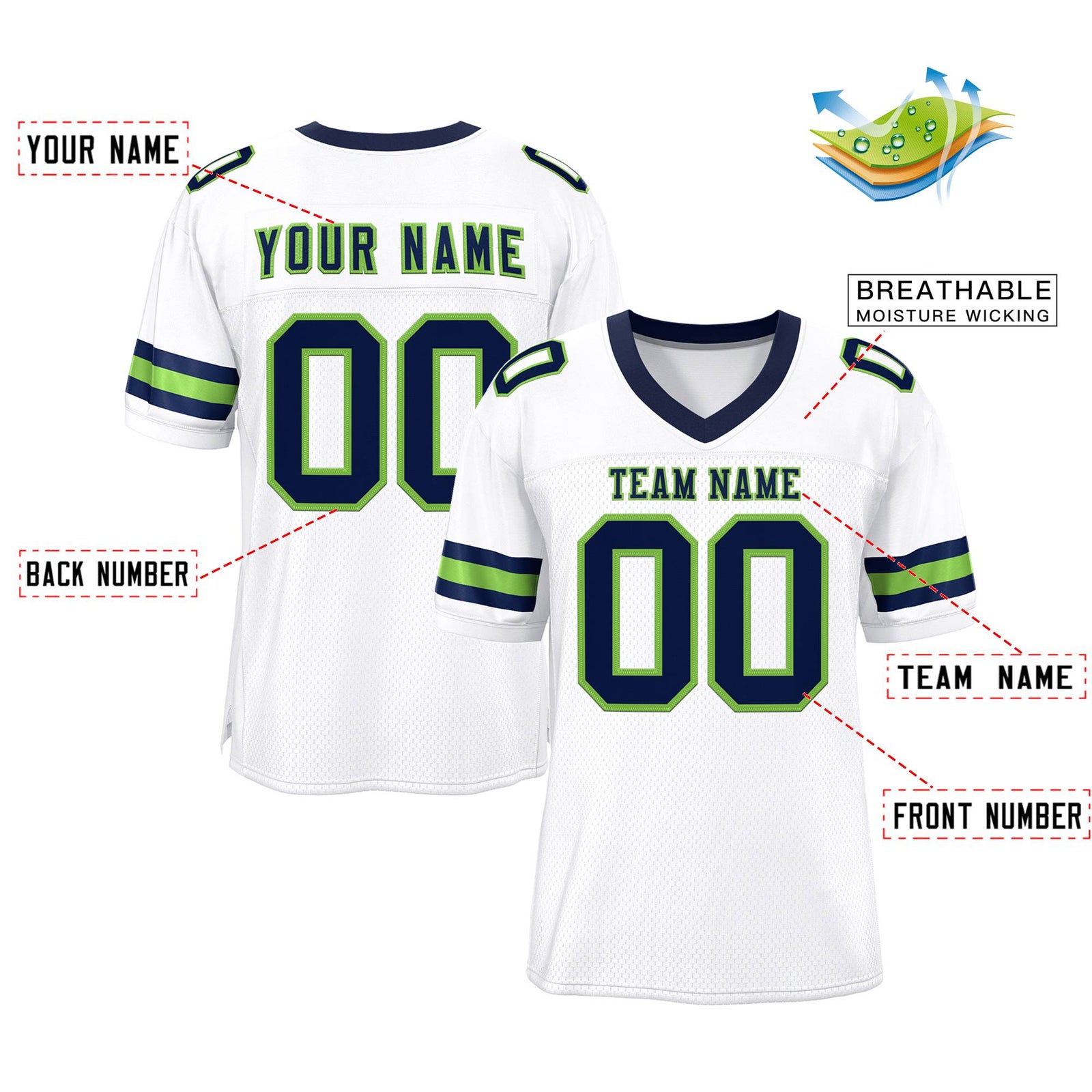 Custom Football Jersey Personalized Sports Uniform for Men Women Youth
