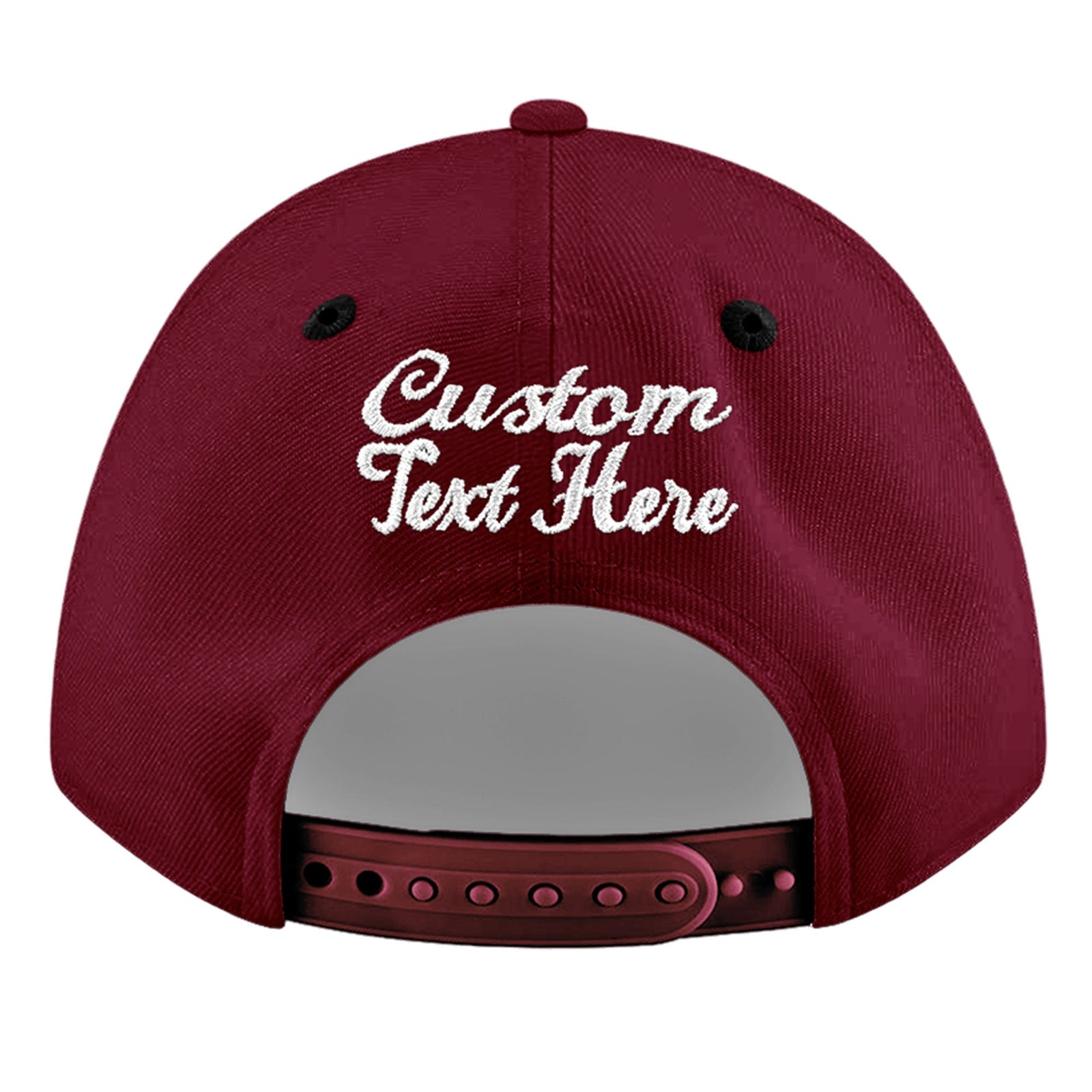Custom Crimson Black 3D Puff Embroidery Flat Embroidery Casual Sport Baseball Cap
